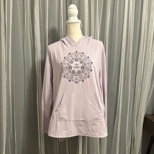 Life Is Good Women's Light Purple Fitted Crusher Flex Tee Hoodie Size XL